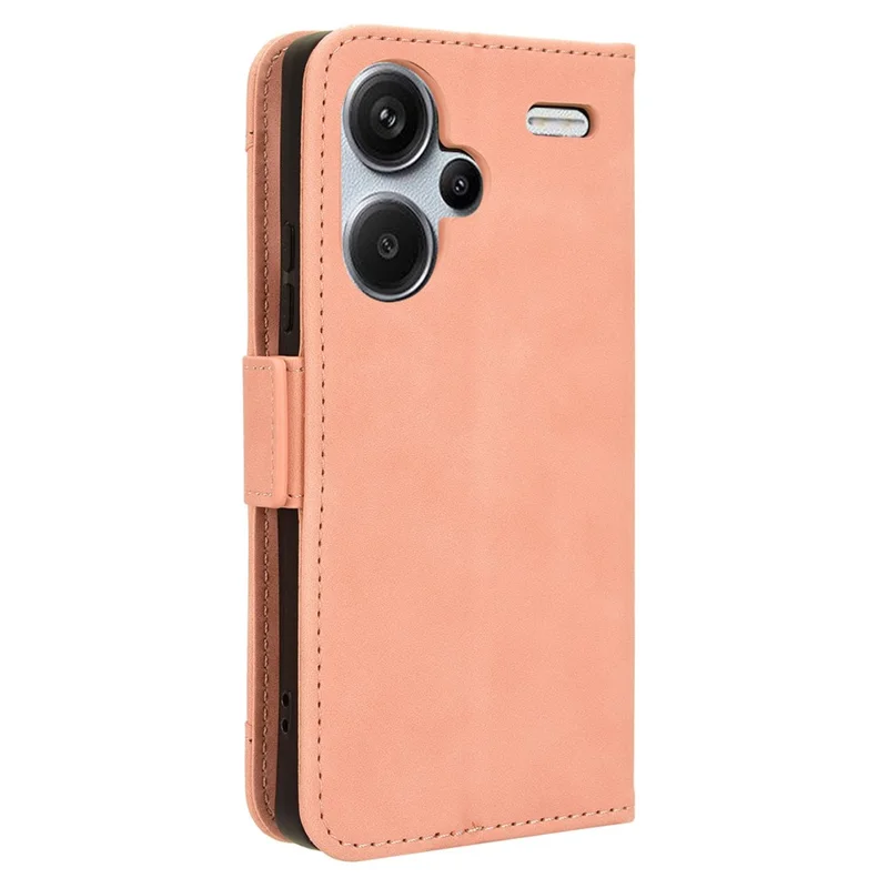 For Xiaomi Redmi Note 13 Pro+ 5G Anti-Scratch Phone Shell Leather Case Wallet Stand Phone Cover - Pink