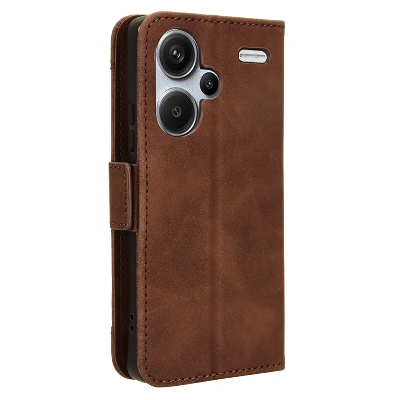 For Xiaomi Redmi Note 13 Pro+ 5G Anti-Scratch Phone Shell Leather Case Wallet Stand Phone Cover - Brown