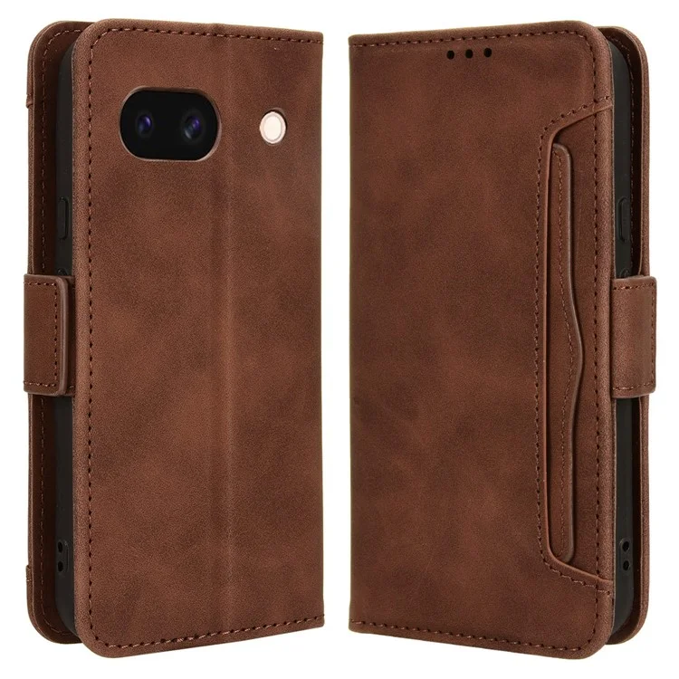 Для Google Pixel 8a Slim-Fit Cover Leather Phone Case Wallet Stand Shell - Brown