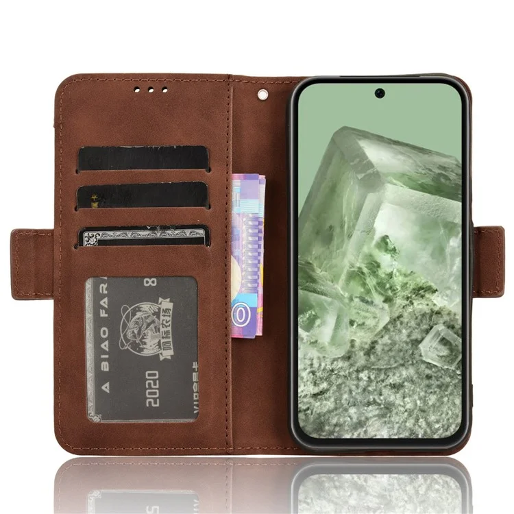 Для Google Pixel 8a Slim-Fit Cover Leather Phone Case Wallet Stand Shell - Brown