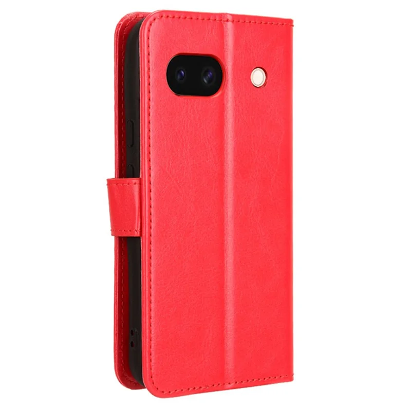 For Google Pixel 8a Leather Case Stand Wallet Leather Phone Cover - Red