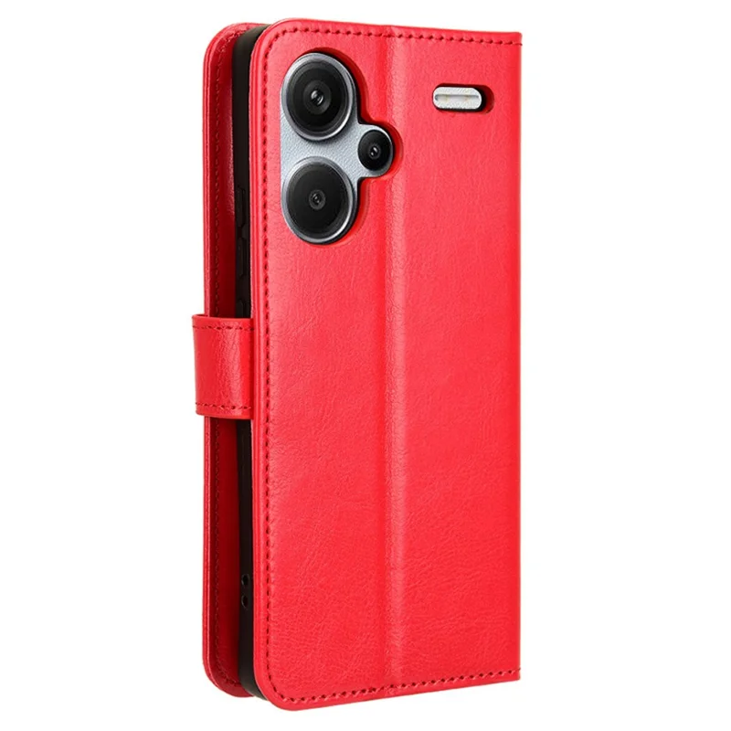Für Xiaomi Redmi Note 13 Pro+ Handy-Schale Crazy Horse Texture Cover Handy-Gehäuse Brieftasche - Rot