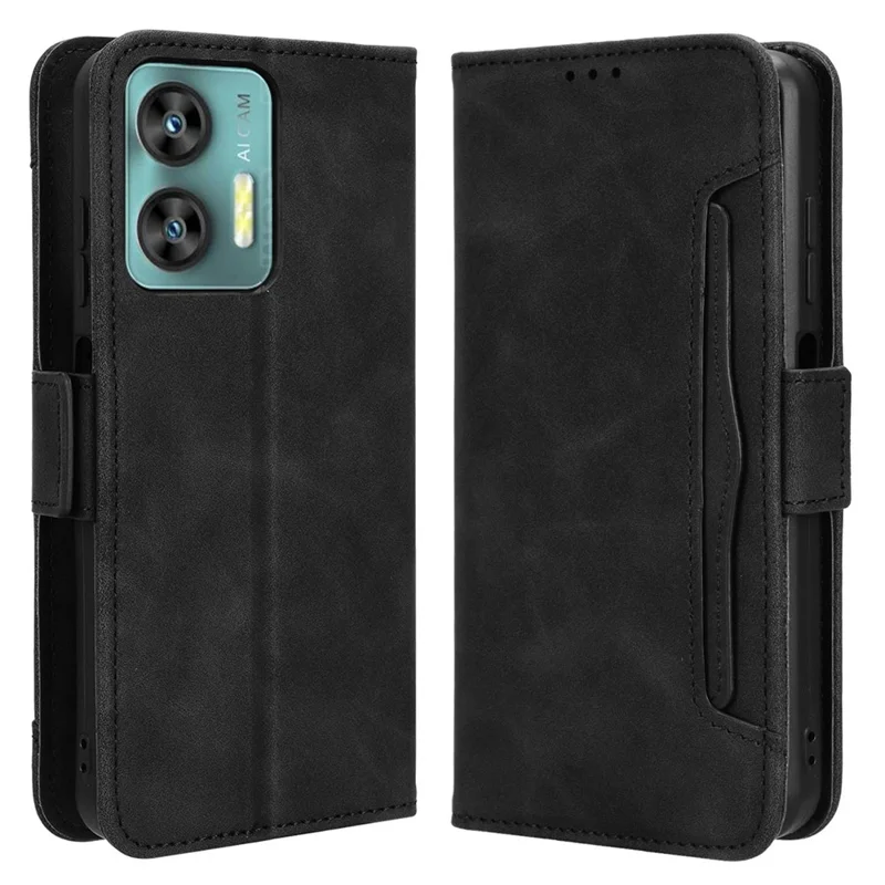 For Oukitel C35 / C36 Case Multiple Card Holder Leather Wallet Cover - Black