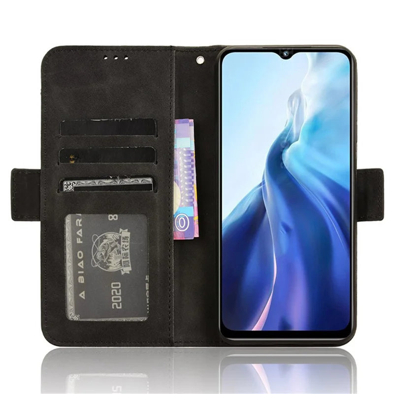 For Oukitel C35 / C36 Case Multiple Card Holder Leather Wallet Cover - Black