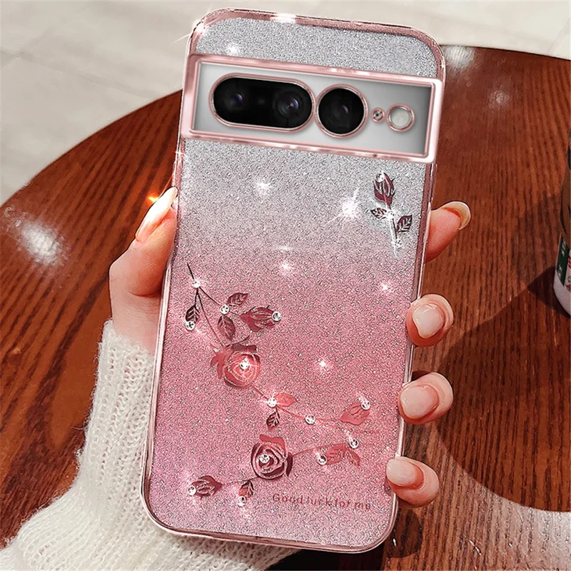 KADEM For Google Pixel 7 Pro 5G Case Soft TPU Scratch Resistant Gradient Phone Cover - Rose Gold