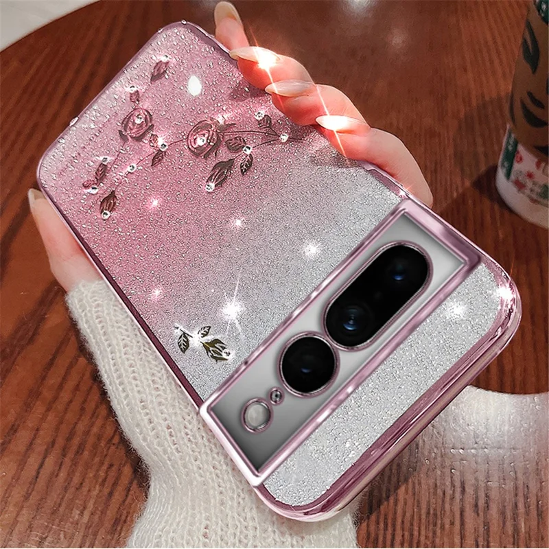 KADEM For Google Pixel 7 Pro 5G Case Soft TPU Scratch Resistant Gradient Phone Cover - Rose Gold