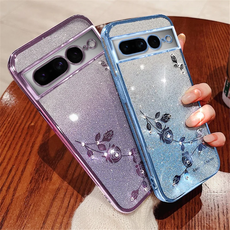KADEM For Google Pixel 7 Pro 5G Case Soft TPU Scratch Resistant Gradient Phone Cover - Rose Gold