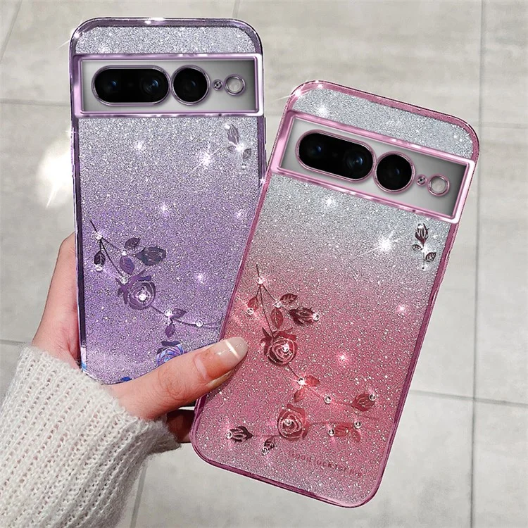 KADEM чехол для Google Pixel 7 Pro 5G, мягкий TPU, устойчивый к царапинам, градиентный чехол для телефона - фиолетовый