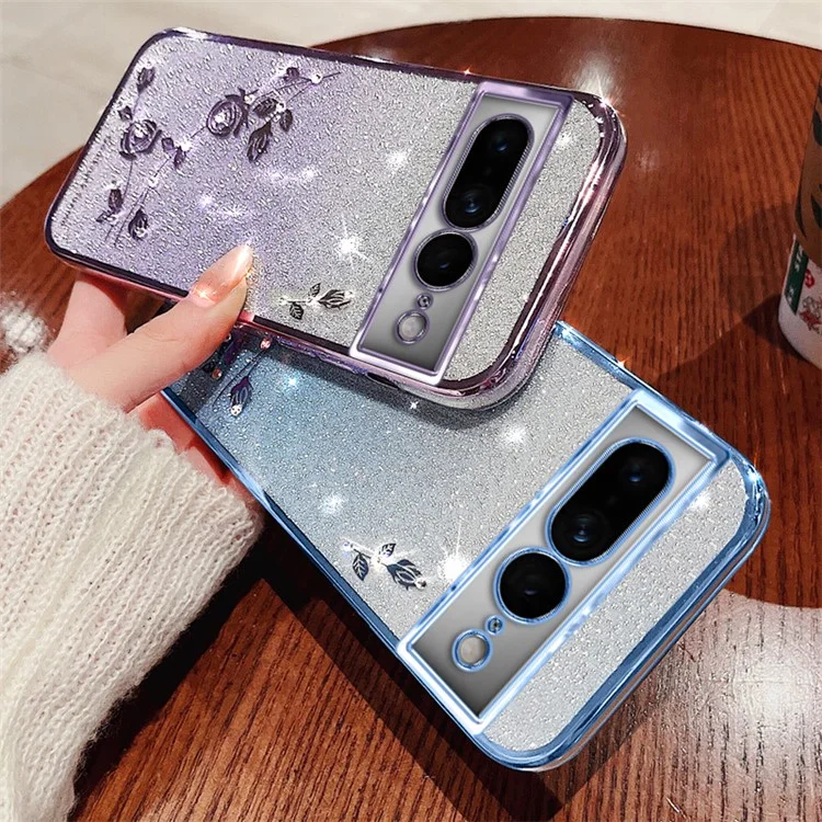 KADEM чехол для Google Pixel 7 Pro 5G, мягкий TPU, устойчивый к царапинам, градиентный чехол для телефона - фиолетовый