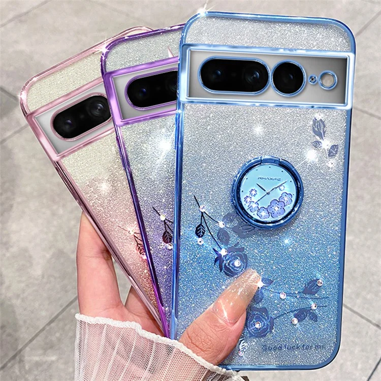 KADEM чехол для Google Pixel 7 Pro 5G, мягкий TPU, устойчивый к царапинам, градиентный чехол для телефона - фиолетовый