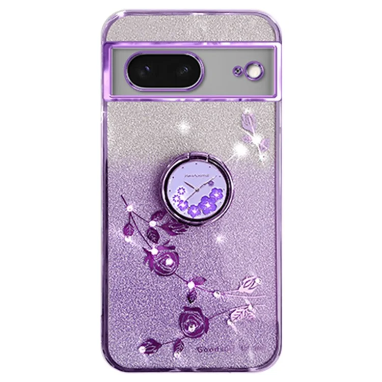 KADEM For Google Pixel 7 5G Case Ring Kickstand Gradient TPU Cellphone Cover - Purple