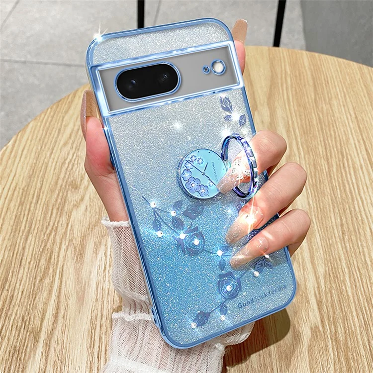 KADEM For Google Pixel 7 5G Case Ring Kickstand Gradient TPU Cellphone Cover - Purple