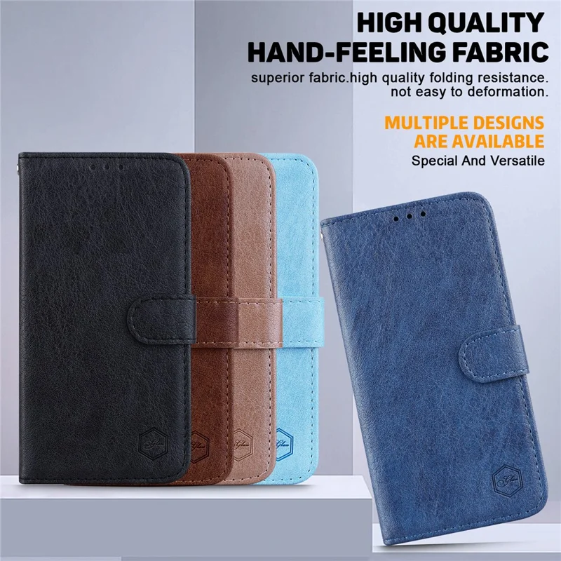 For Honor 90 Pro Anti-Scratch Phone Shell PU Leather Wallet Case Magnetic Stand Phone Cover - Dark Blue