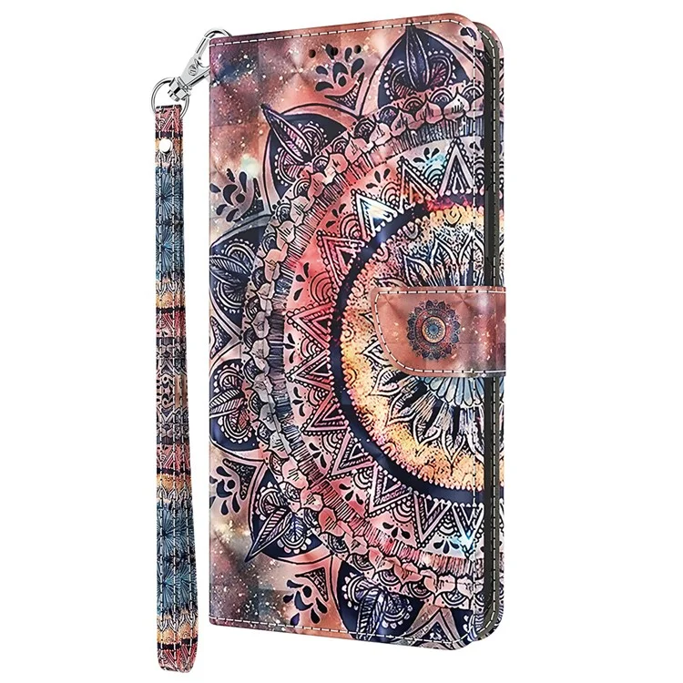 For Honor 90 Lite 5G / X50i 5G Case Wallet PU Leather 3D Pattern Printing Phone Cover - Color Mandala