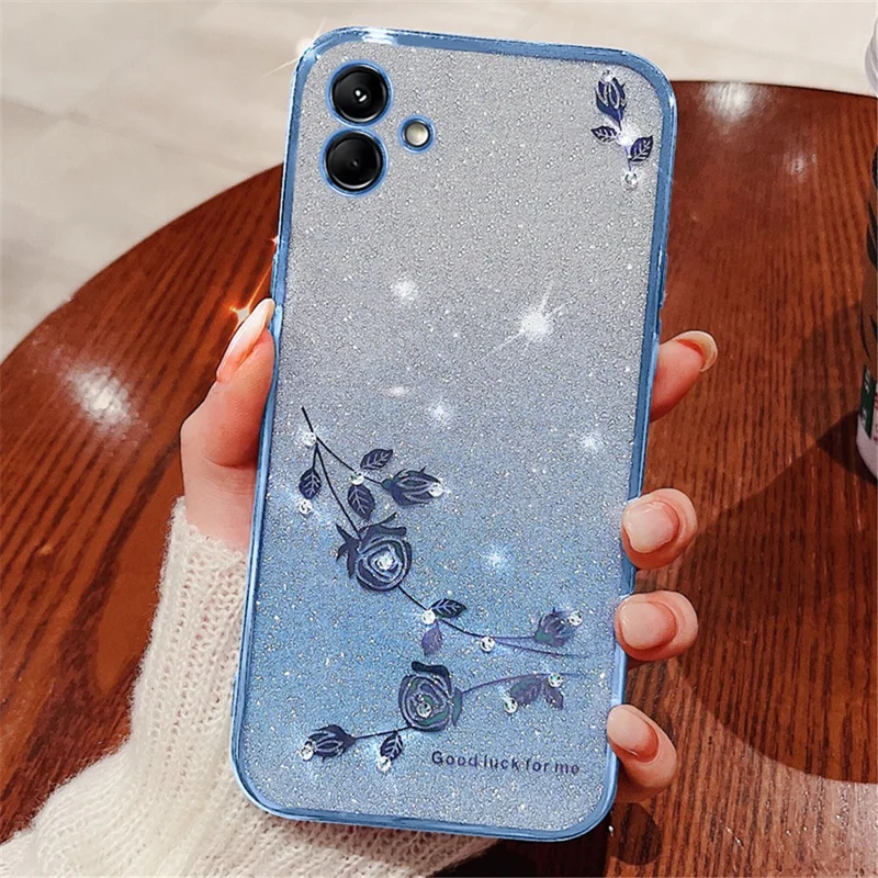 KADEM para Samsung Galaxy F14 5G / M14 5G Funda TPU Patrón Floral Cubierta Trasera del Teléfono - Azul