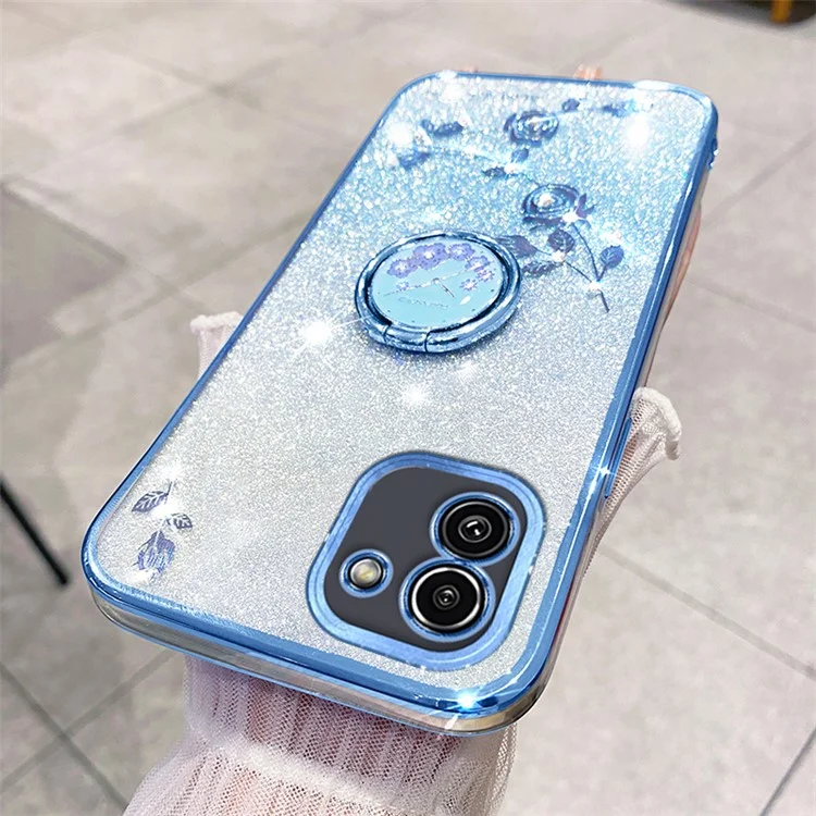 KADEM para Samsung Galaxy A03 (164,2 x 75,9 x 9,1 mm) Funda con anillo de soporte y moda TPU Funda de teléfono - Azul