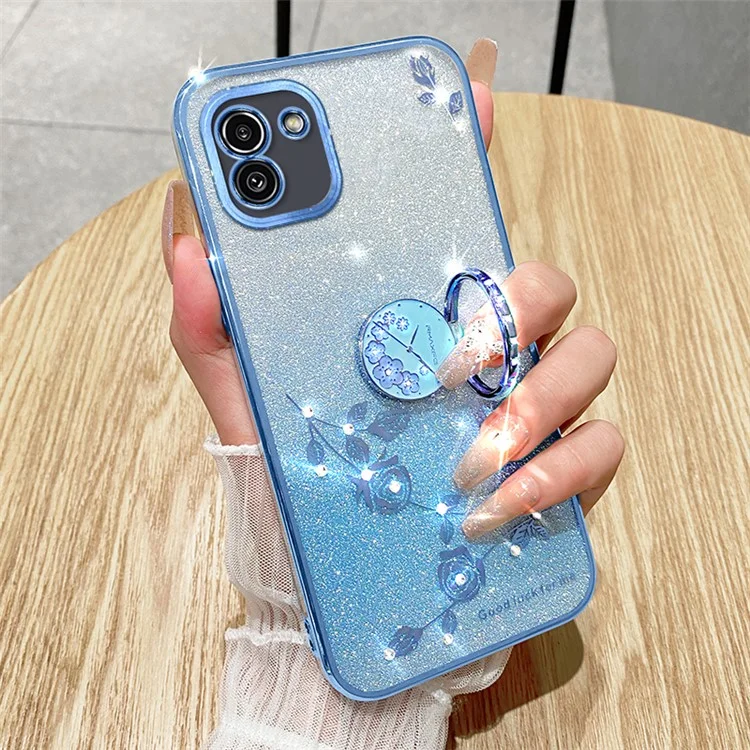 KADEM para Samsung Galaxy A03 (164,2 x 75,9 x 9,1 mm) Funda con anillo de soporte y moda TPU Funda de teléfono - Azul