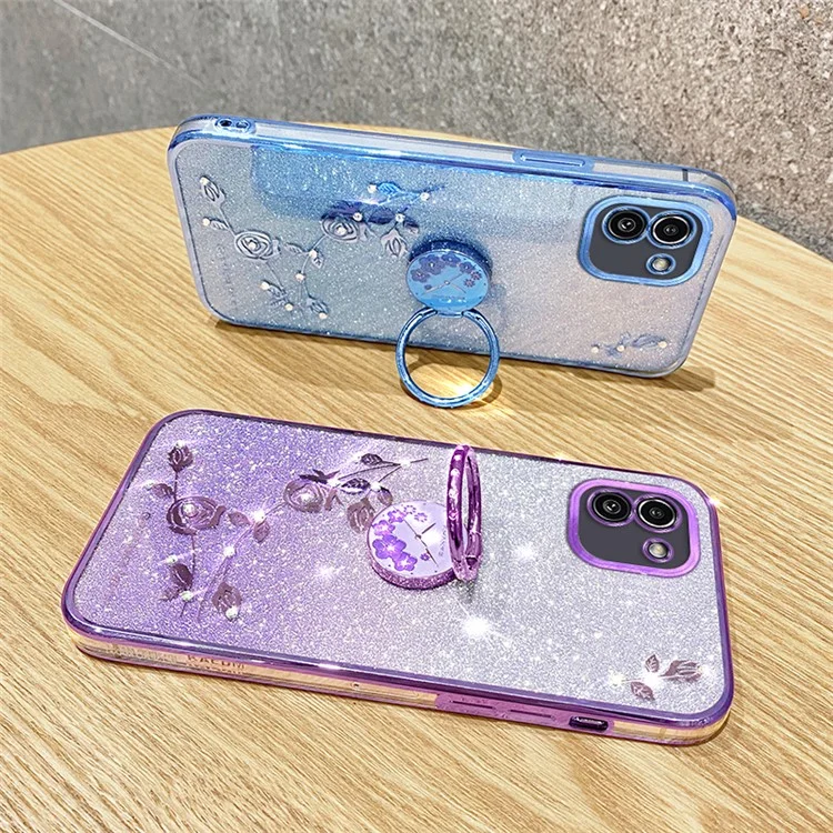 KADEM para Samsung Galaxy A03 (164,2 x 75,9 x 9,1 mm) Funda con anillo de soporte y moda TPU Funda de teléfono - Azul