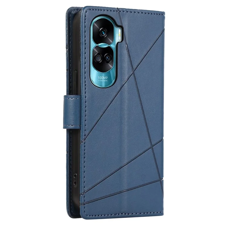 DF-06 Для чести 90 Lite 5G / X50i 5G Чехол с нанесенными линиями Противоударная кожаная телефонная крышка - Синий