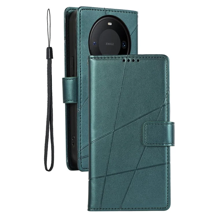 DF-06 Funda para Huawei Mate 60 Caso de Cuero PU Cartera Plegable Soporte Cubierta de Teléfono - Verde
