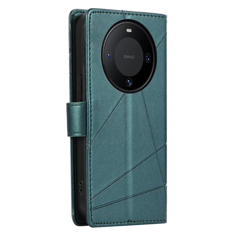 DF-06 Funda para Huawei Mate 60 Caso de Cuero PU Cartera Plegable Soporte Cubierta de Teléfono - Verde