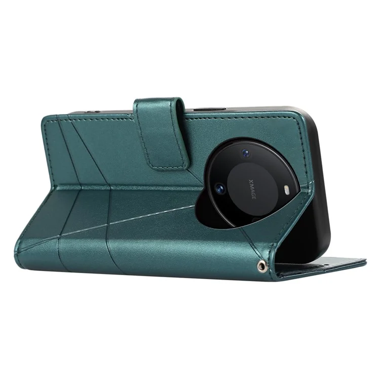 DF-06 Funda para Huawei Mate 60 Caso de Cuero PU Cartera Plegable Soporte Cubierta de Teléfono - Verde