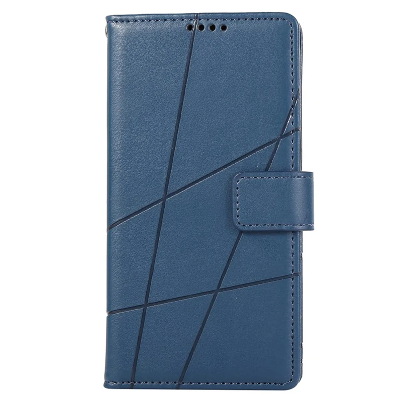 DF-06 For Xiaomi Redmi Note 12 Pro+ 5G Lines Imprint Leather Shockproof Phone Cover - Blue