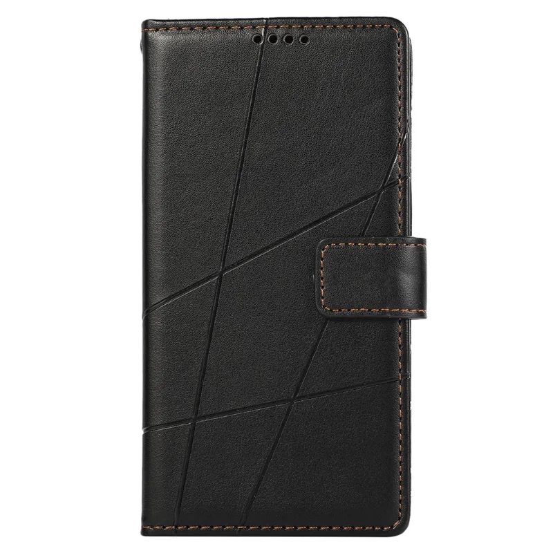 DF-06 For Google Pixel 7 5G Case Lines Imprint Leather Folding Stand Phone Cover - Black