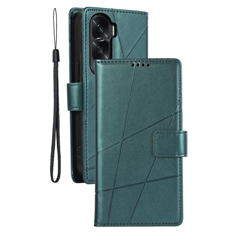 DF-06 For Honor X50i 5G / 90 Lite 5G Case Imprinted Leather Anti-scratch Cellphone Cover - Grün