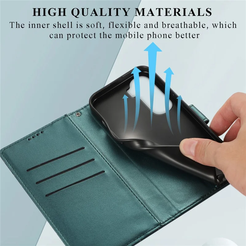 DF-06 For Honor X50i 5G / 90 Lite 5G Case Imprinted Leather Anti-scratch Cellphone Cover - Grün