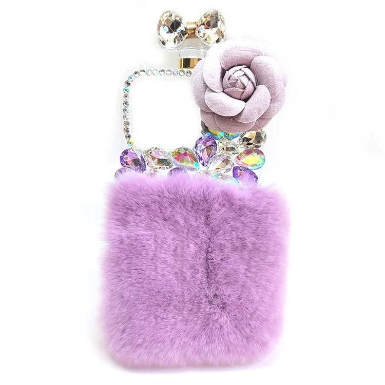 Weicher, flauschiger PC-Handyhülle für iPhone 15 Pro Case, kratzfeste Handyhülle - Lila