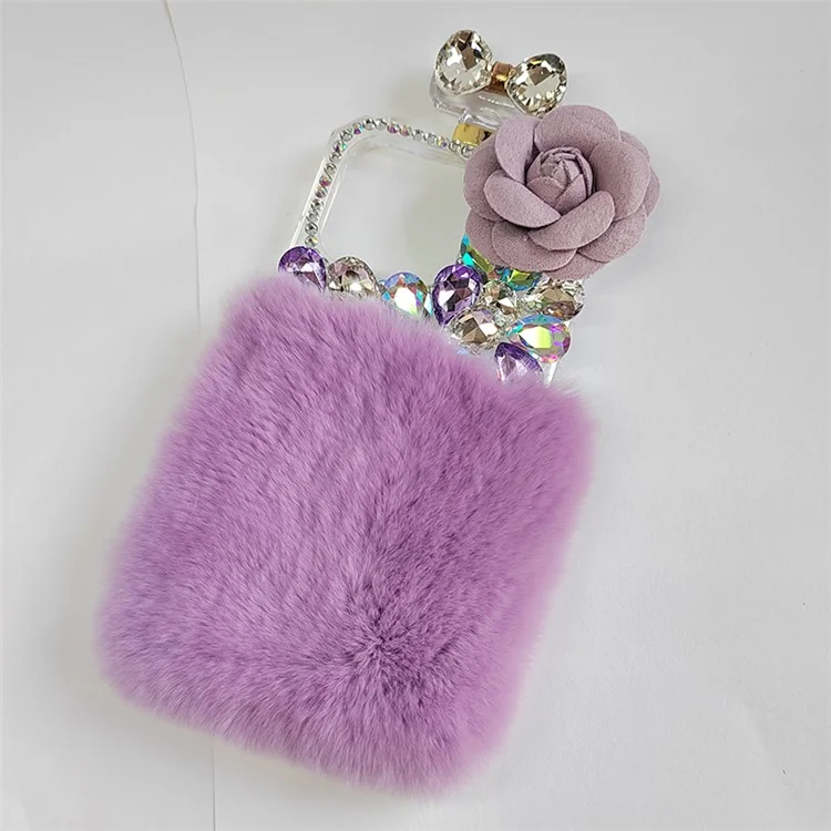 Weicher, flauschiger PC-Handyhülle für iPhone 15 Pro Case, kratzfeste Handyhülle - Lila
