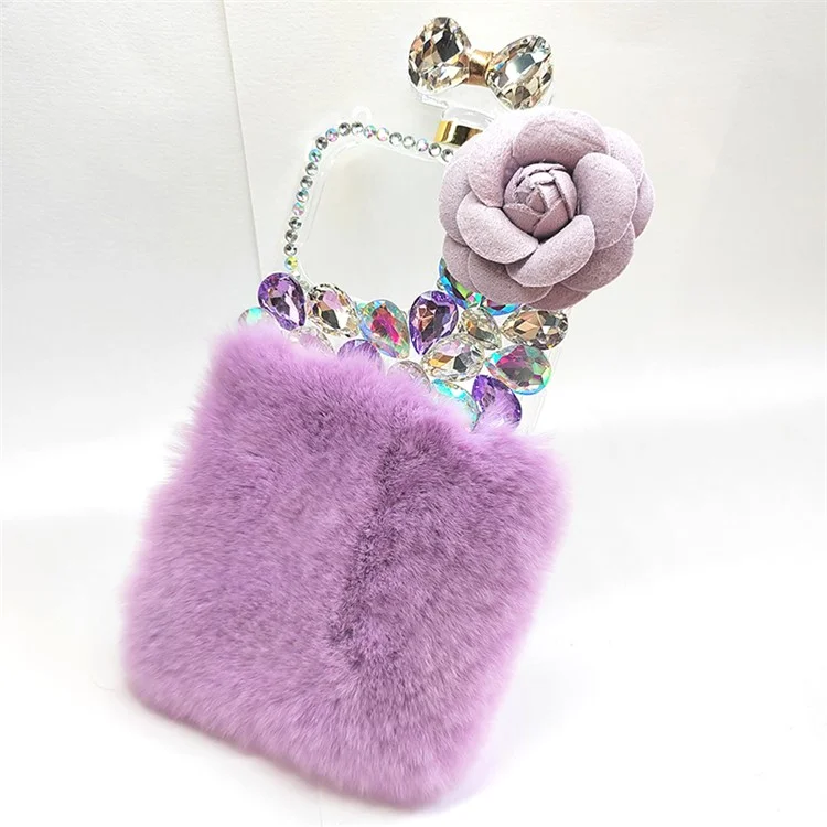 Weicher, flauschiger PC-Handyhülle für iPhone 15 Pro Case, kratzfeste Handyhülle - Lila