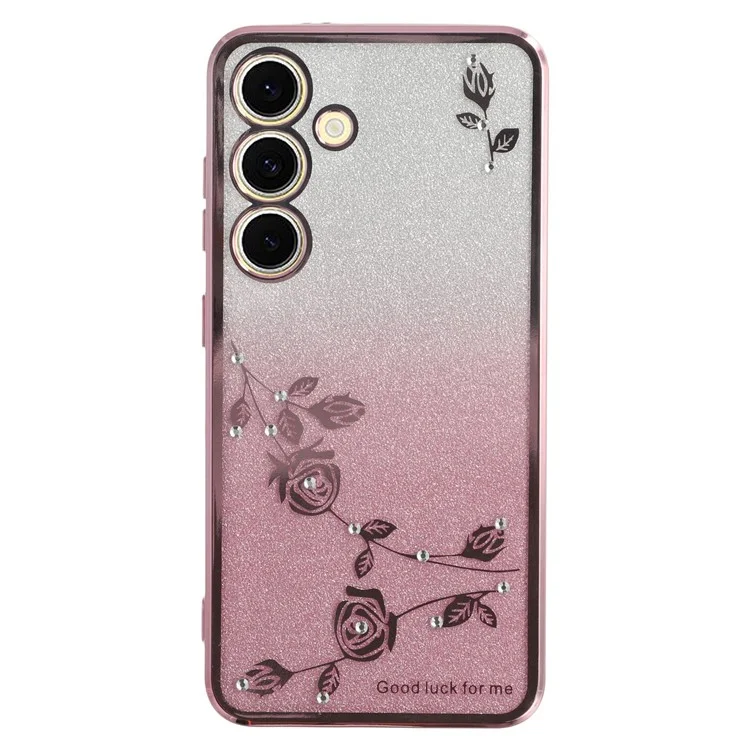 KADEM Für Samsung Galaxy S23 FE Hülle Rhinestone Decor Glitter Handyhülle - Roségold