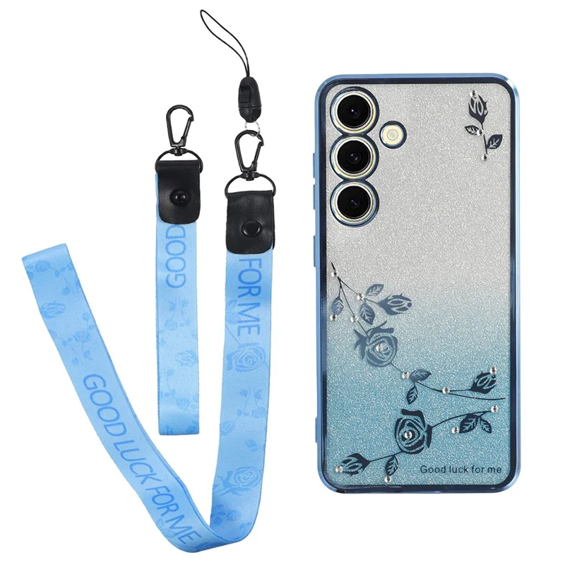 KADEM For Samsung Galaxy S23 FE Case Shockproof Shell TPU Phone Cover with Strap - Blue