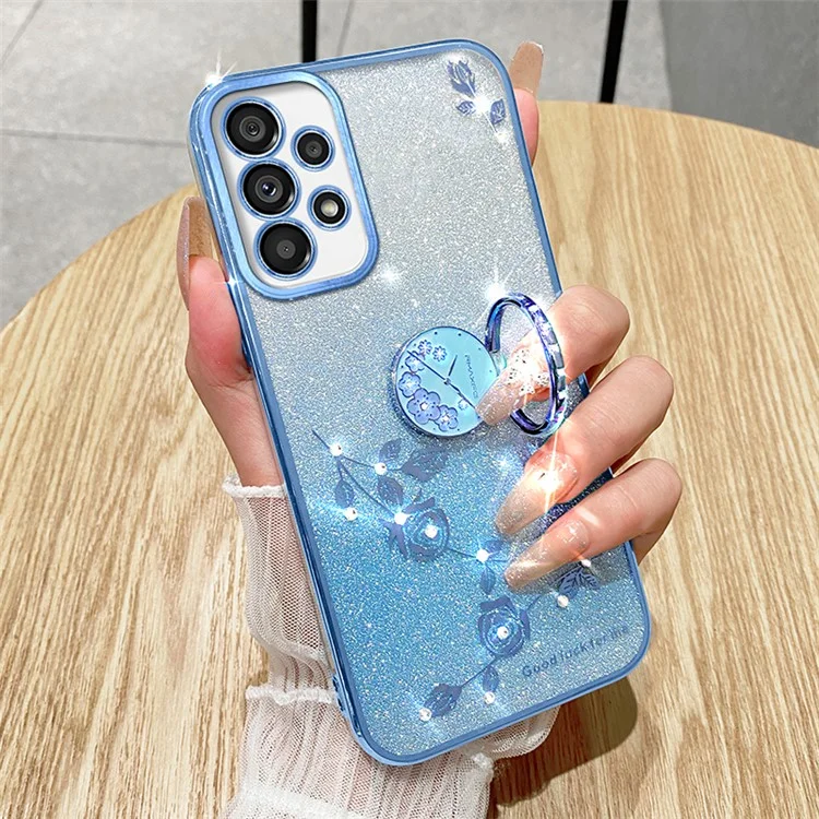 Чехол для телефона KADEM TPU для Samsung Galaxy A23 4G / A23 5G (глобальная версия) с кольцом-подставкой - синий