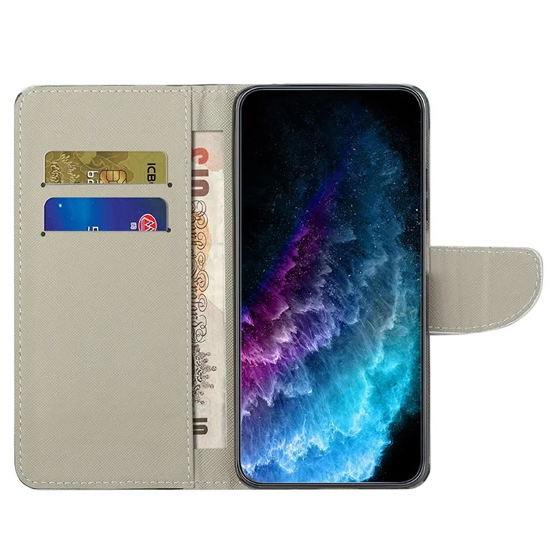 För Samsung Galaxy S25 / S24 Hölster Med Mönstertryck Läder Mobilskal Med Plånbok - Grönt Träd