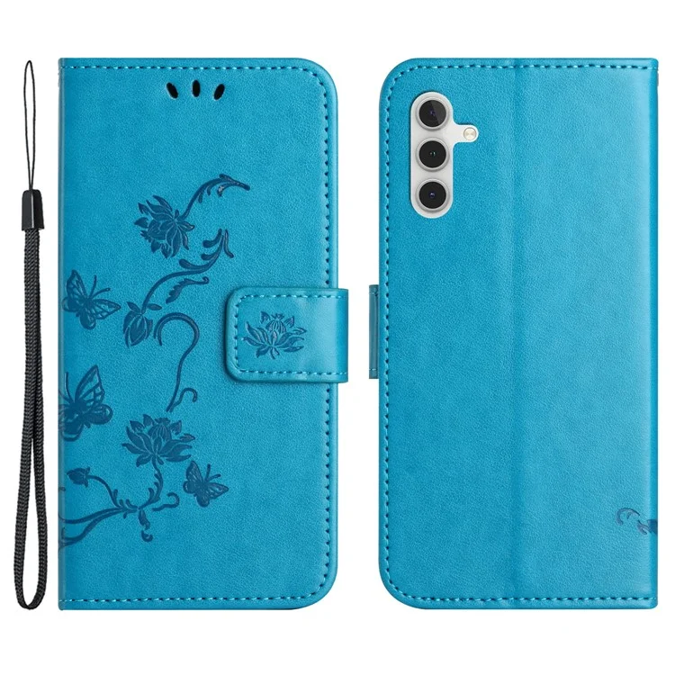 Funda para Samsung Galaxy S24 con estampado de piel PU y resistente a caídas - Azul