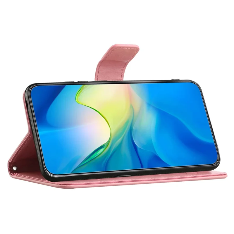 For Samsung Galaxy S25 / S24 Case Imprinted PU Leather Drop Resistant Cell Phone Cover - Pink