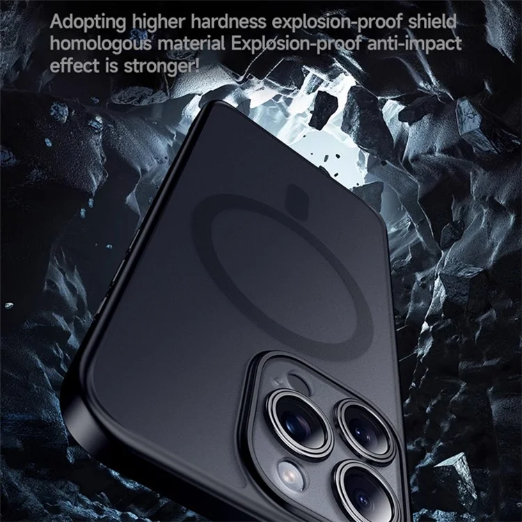 SULADA For iPhone 15 Pro Max Case Compatible with MagSafe Anti-fall Phone Cover - Titanium Blue