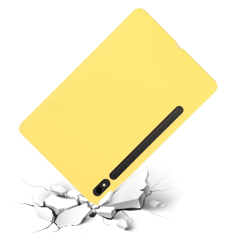Funda para Samsung Galaxy Tab S10 Lite / S10 FE / S9 FE / S9, con Revestimiento de Microfibra y Cubierta de Silicona Líquida - Amarillo