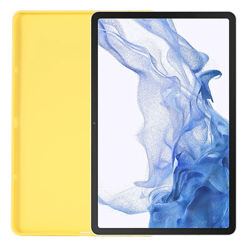 Funda para Samsung Galaxy Tab S10 Lite / S10 FE / S9 FE / S9, con Revestimiento de Microfibra y Cubierta de Silicona Líquida - Amarillo