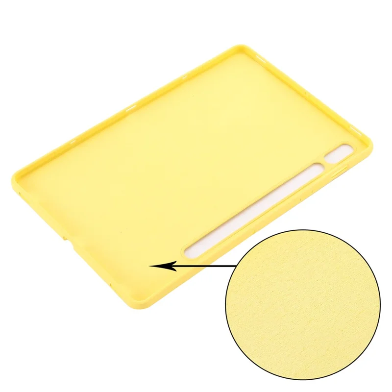 Funda para Samsung Galaxy Tab S10 Lite / S10 FE / S9 FE / S9, con Revestimiento de Microfibra y Cubierta de Silicona Líquida - Amarillo