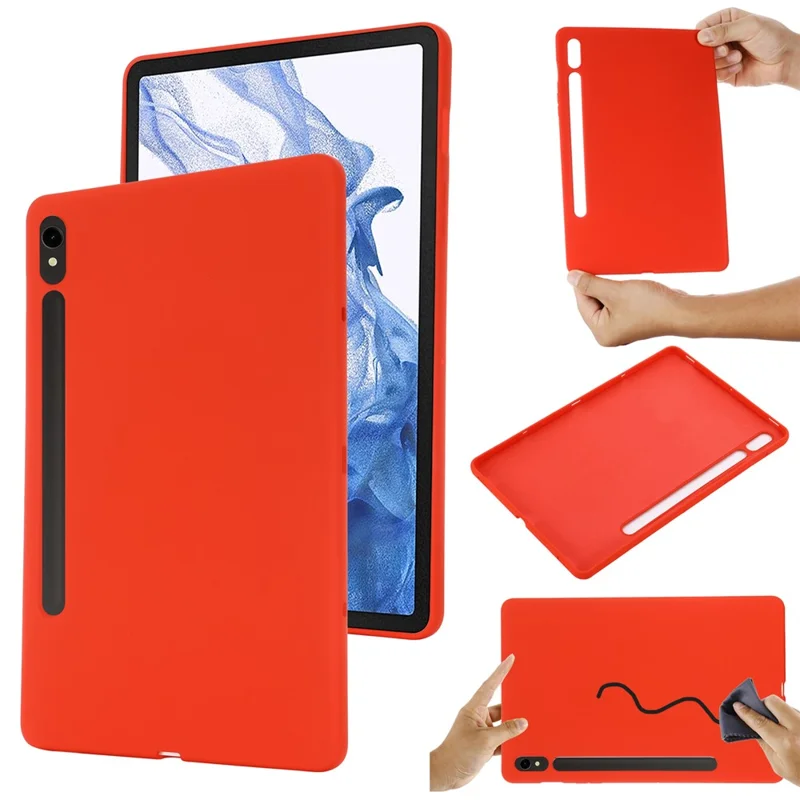Funda para Samsung Galaxy Tab S9 FE Revestimiento de Microfibra Silicona Líquida Cubierta - Rojo