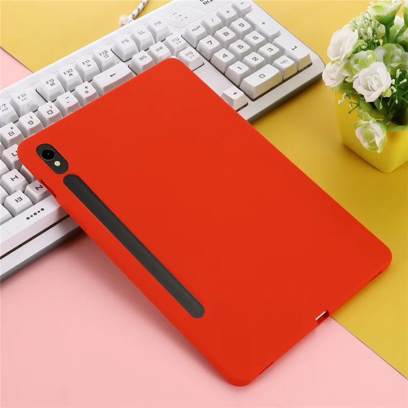Funda para Samsung Galaxy Tab S9 FE Revestimiento de Microfibra Silicona Líquida Cubierta - Rojo