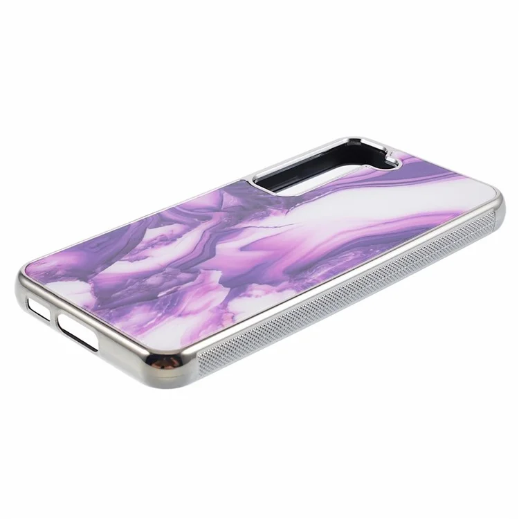 Per Samsung Galaxy S22+ 5G Cover Marble Pattern Cell Phone PC+TPU Back Case - Style B