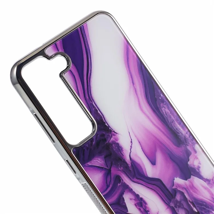 Per Samsung Galaxy S22+ 5G Cover Marble Pattern Cell Phone PC+TPU Back Case - Style B
