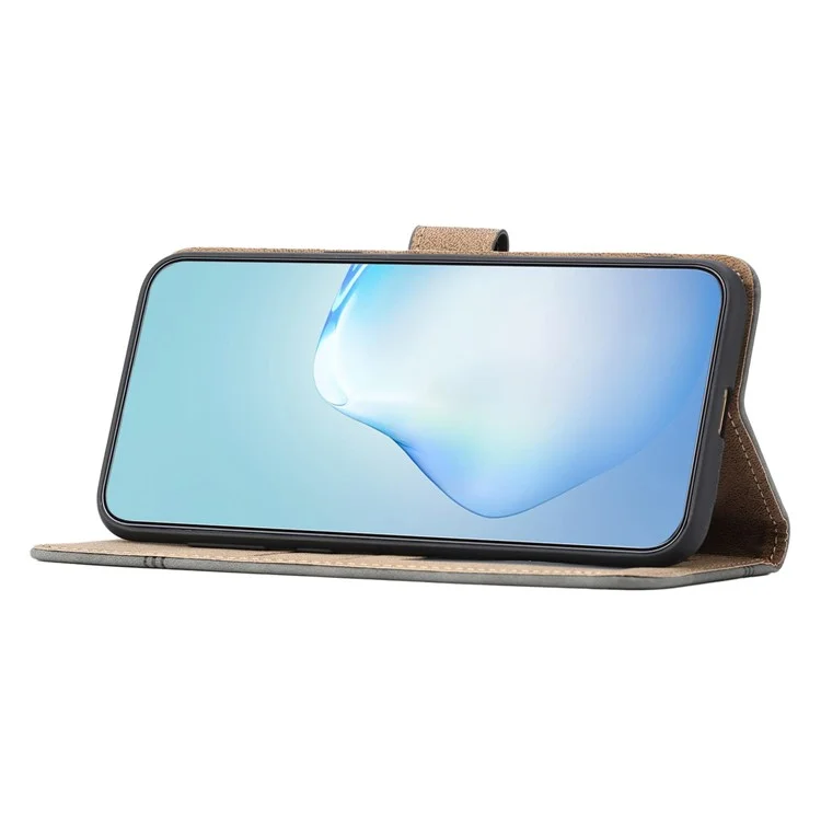 For Samsung Galaxy A15 5G Case Cowhide Texture Wallet PU Leather Stand Phone Cover - Coffee