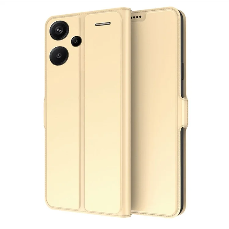 For Xiaomi Redmi Note 13 Pro+ Phone Case Magnetic Card Slot Leather Phone Cover - Gold