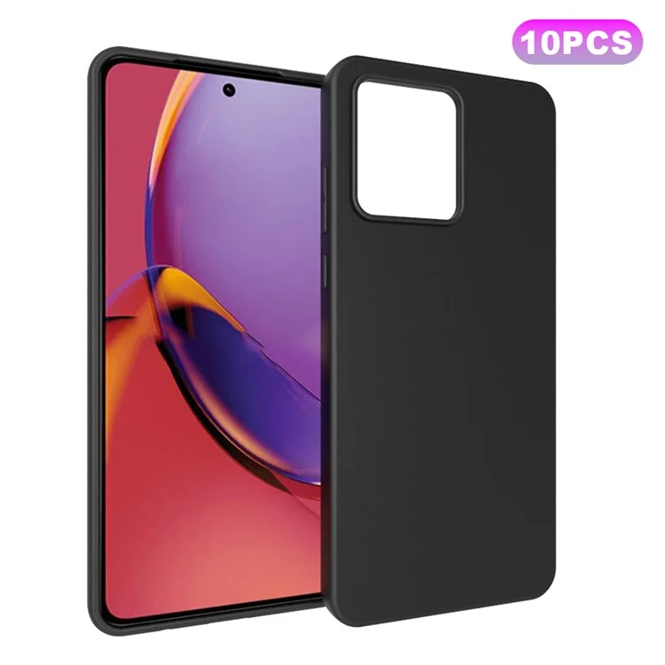 10Pcs  /  Pack for Motorola Moto G84 5G Phone Shell Dual-sided Matte Cover TPU Phone Case - Black